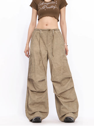 Wide-leg perachute trousers