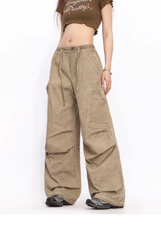 Wide-leg perachute trousers