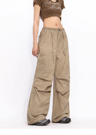 Wide-leg perachute trousers