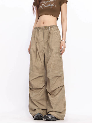 Wide-leg perachute trousers