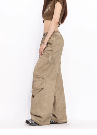 Wide-leg perachute trousers