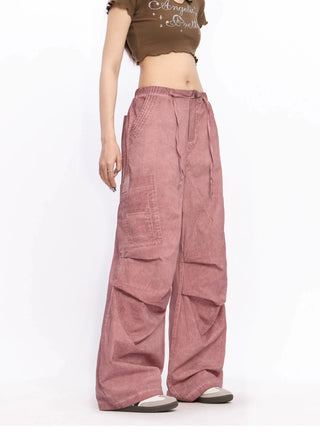 Wide-leg perachute trousers