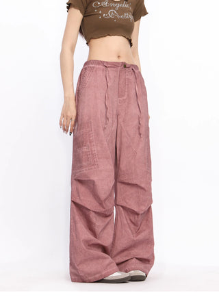 Wide-leg perachute trousers