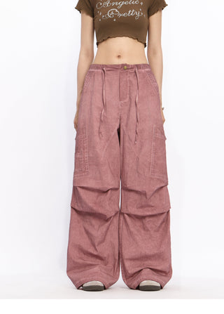 Wide-leg perachute trousers