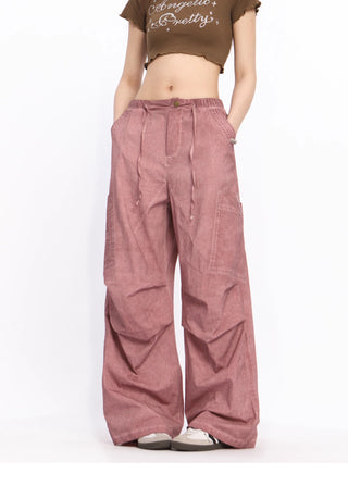 Wide-leg perachute trousers