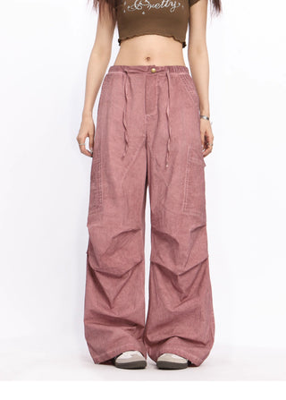 Wide-leg perachute trousers