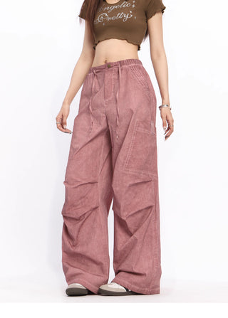 Wide-leg perachute trousers