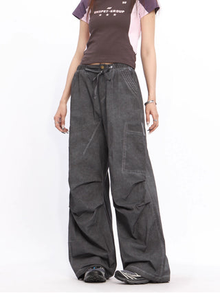 Wide-leg perachute trousers