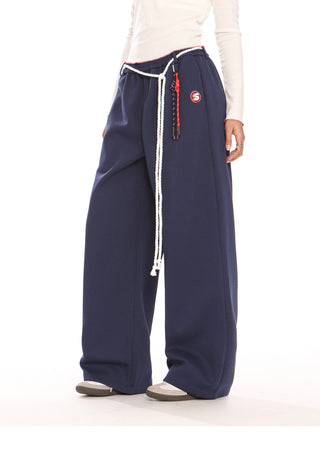 Drawstring wide-leg trousers