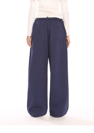 Drawstring wide-leg trousers