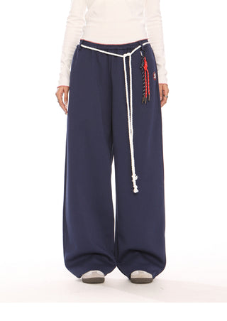 Drawstring wide-leg trousers