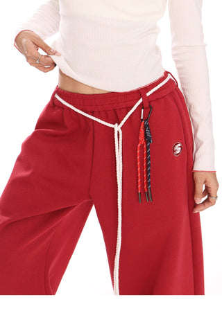 Drawstring wide-leg trousers