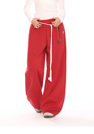 Drawstring wide-leg trousers