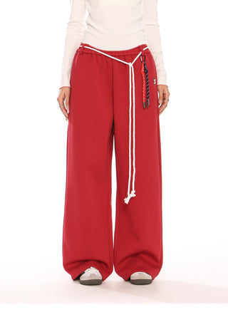 Drawstring wide-leg trousers