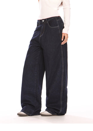 Oversized wide-leg baggy jeans