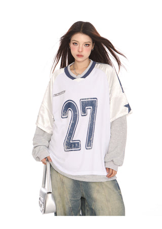 Fake two-piece sporty jersey