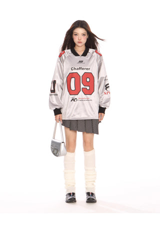 Blokecore sporty graphic oversized top