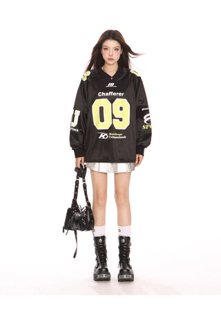 Blokecore sporty graphic oversized top