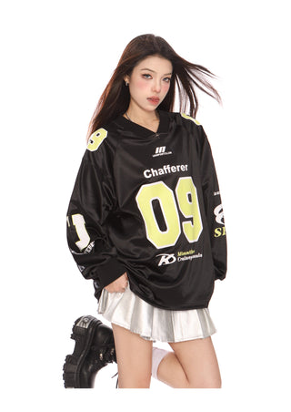 Blokecore sporty graphic oversized top