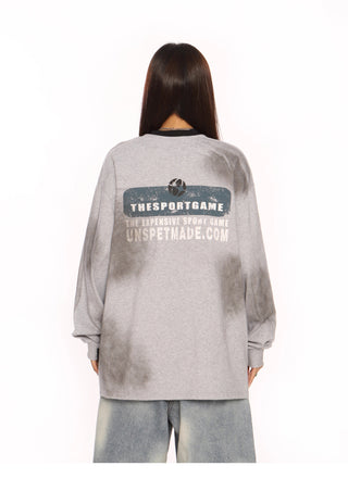 Distressed oversized sporty top