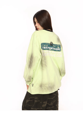 Distressed oversized sporty top