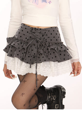 Polka dot ballet style short skirt