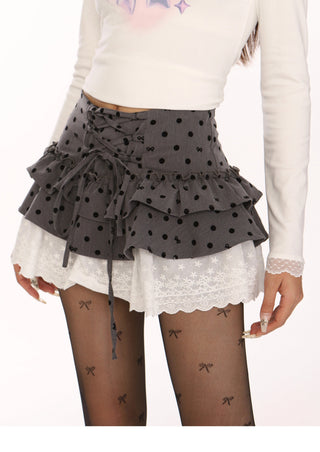 Polka dot ballet style short skirt