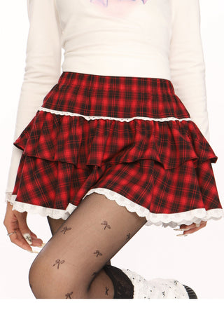 Plaid lace skirt