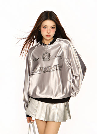 Metallic Stripe sporty sweatshirt