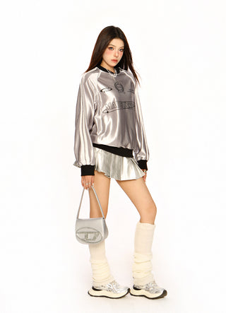 Metallic Stripe sporty sweatshirt