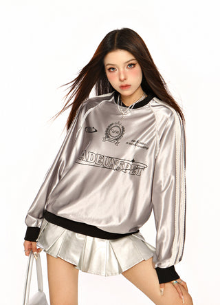 Metallic Stripe sporty sweatshirt