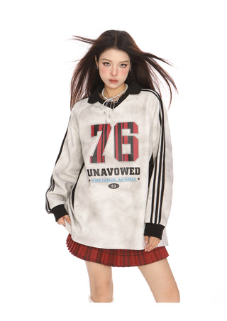 Stripe Oversized Sporty graphic Jersey