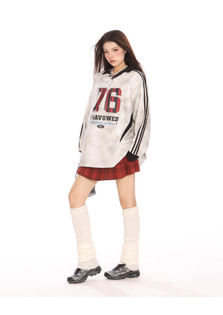 Stripe Oversized Sporty graphic Jersey