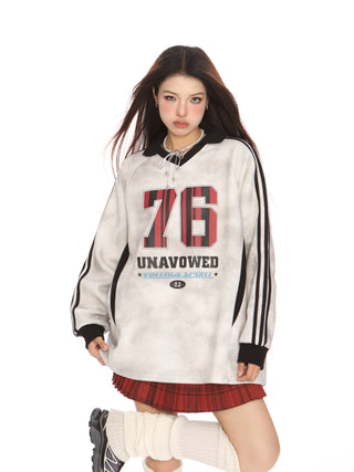 Stripe Oversized Sporty graphic Jersey