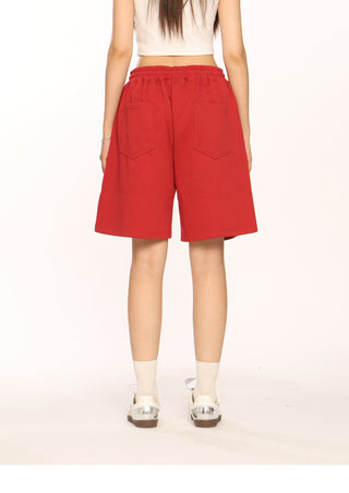 Letter embroidered shorts