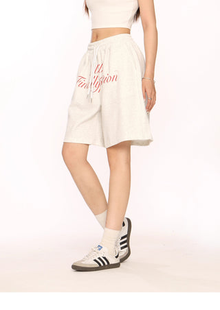 Letter embroidered shorts