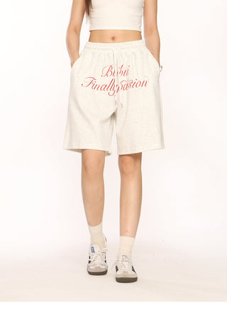 Letter embroidered shorts