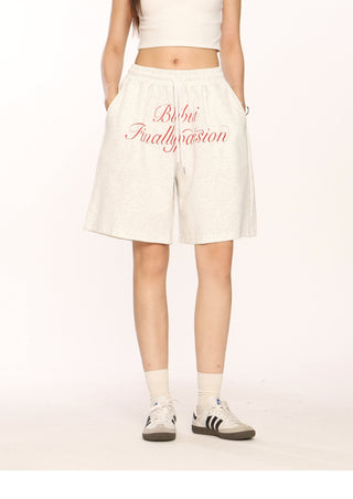 Letter embroidered shorts