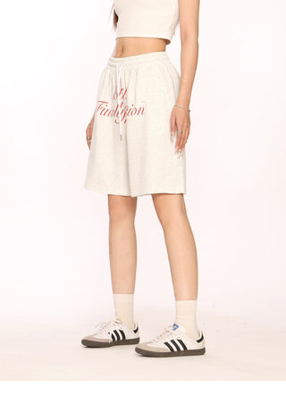 Letter embroidered shorts