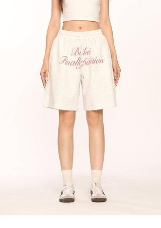 Letter embroidered shorts