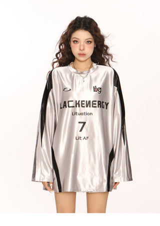 Metallic sporty graphic Jersey