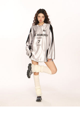 Metallic sporty graphic Jersey