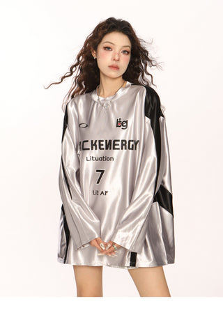 Metallic sporty graphic Jersey