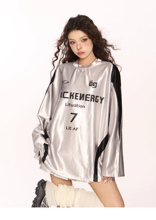 Metallic sporty graphic Jersey