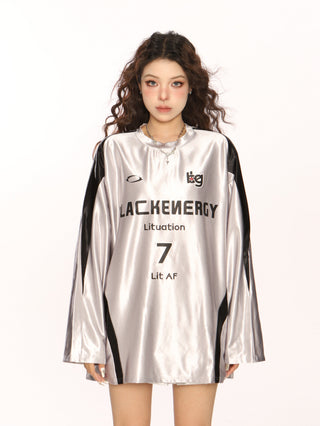 Metallic sporty graphic Jersey