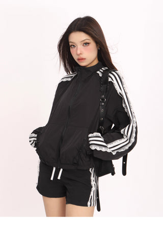 Lace Stripe sports track jacket