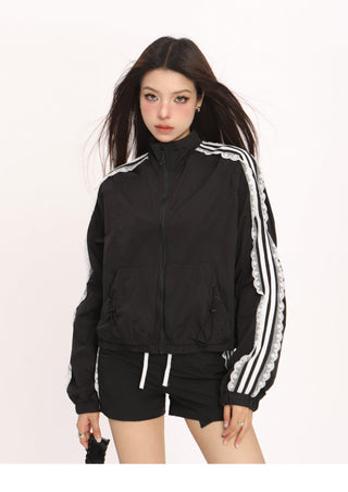 Lace Stripe sports track jacket