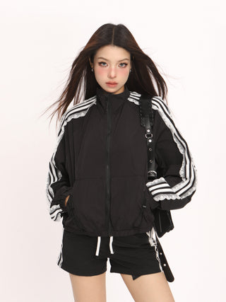 Lace Stripe sports track jacket