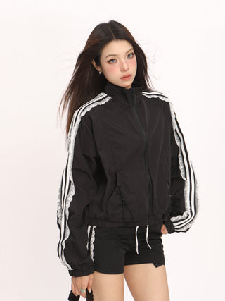 Lace Stripe sports track jacket