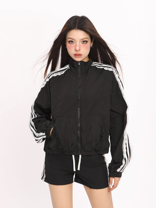 Lace Stripe sports track jacket